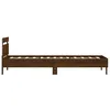 Image de vidaXL Cadre de lit tÃªte de lit et lumiÃ¨res LED chÃªne marron 100x200cm