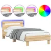 Image de vidaXL Cadre de lit LED 90x190 cm chêne sonoma bois contreplaqué