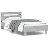 Image de vidaXL Cadre de lit tête de lit et lumières LED gris béton 90x190 cm