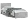 Image de vidaXL Cadre de lit tête de lit et lumières LED gris béton 90x200 cm