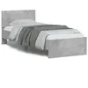 Image de vidaXL Cadre de lit tête de lit et lumières LED gris béton 75x190 cm