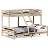Image de vidaXL Vidaxl Lit Superposé Sans Matelas 80x200/140x200 Cm Bois Massif