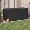 Image de vidaXL Boîte de rangement de jardin et roues noir 283L résine tressée365316