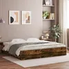 Image de vidaXL Cadre de lit avec tiroirs sans matelas chÃªne fumÃ© 160x200 cm