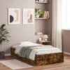 Image de vidaXL Cadre de lit avec tiroirs sans matelas chÃªne fumÃ© 90x200 cm