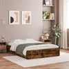 Image de vidaXL Cadre de lit à tiroirs chêne fumé 135x190 cm bois d'ingénierie
