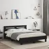 Image de vidaXL Cadre de lit avec tête de lit noir 150x200 cm bois d'ingénierie
