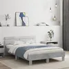 Image de vidaXL Cadre de lit avec tête de lit gris béton 135x190 cm