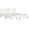 Image de vidaXL Cadre de lit avec tÃªte de lit blanc 120x190cm bois d'ingÃ©nierie