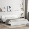 Image de vidaXL Cadre de lit avec tête de lit blanc 160x200 cm