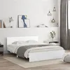 Image de vidaXL Cadre de lit avec tête de lit blanc 140x200 cm