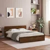 Image de vidaXL Cadre de lit avec tête de lit chêne marron 140x190 cm