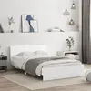 Image de vidaXL Cadre de lit avec tête de lit blanc 135x190 cm