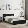 Image de vidaXL Cadre de lit avec tête de lit noir 135x190 cm