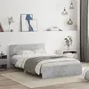 Image de vidaXL Cadre de lit avec tête de lit gris béton 135x190 cm