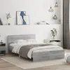 Image de vidaXL Cadre de lit avec tête de lit sonoma gris 135x190 cm