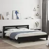 Image de vidaXL Cadre de lit avec tête de lit et LED noir 200x200 cm