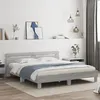 Image de vidaXL Cadre de lit avec tête de lit et LED sonoma gris 200x200 cm