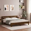 Image de vidaXL Cadre de lit avec LED sans matelas chêne marron 160x200 cm3207538