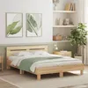 Image de vidaXL Cadre de lit avec tête de lit et LED chêne sonoma 150x200 cm