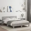 Image de vidaXL Cadre de lit avec tête de lit et LED sonoma gris 150x200 cm