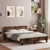 Image de vidaXL Cadre de lit avec tête de lit et LED chêne fumé 140x200 cm
