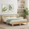 Image de vidaXL Cadre de lit avec tête de lit et LED chêne sonoma 140x190 cm
