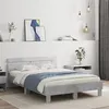Image de vidaXL Cadre de lit avec tête de lit et LED gris béton 135x190 cm