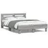 Image de vidaXL Cadre de lit avec LED sans matelas sonoma gris 120x190 cm3207579