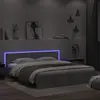 Image de vidaXL Cadre de lit avec tête de lit et LED gris béton 200x200 cm