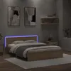 Image de vidaXL Cadre de lit avec LED sans matelas chêne sonoma 160x200 cm3207597