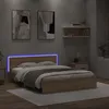 Image de vidaXL Cadre de lit avec tÃªte de lit et LED chÃªne sonoma 160x200 cm