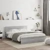 Image de vidaXL Cadre de lit avec tête de lit et LED sonoma gris 160x200 cm