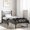 Image de vidaXL Cadre de lit métal avec tête de lit noir 75x190 cm