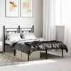 Image de vidaXL Cadre de lit métal avec tête de lit noir 120x190 cm