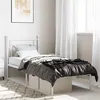 Image de vidaXL Cadre de lit métal sans matelas avec tête de lit blanc 80x200cm