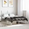 Image de vidaXL Cadre de lit métal avec tête de lit blanc 120x200 cm