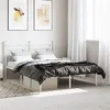 Image de vidaXL Cadre de lit métal sans matelas et tête de lit blanc 135x190 cm