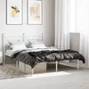 Image de vidaXL Cadre de lit mÃ©tal sans matelas et tÃªte de lit blanc 135x190 cm