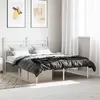 Image de vidaXL Cadre de lit métal avec tête de lit blanc 140x190 cm