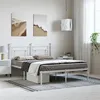 Image de vidaXL Cadre de lit métal avec tête de lit blanc 150x200 cm