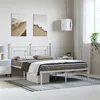 Image de vidaXL Cadre de lit métal avec tête de lit blanc 193x203 cm