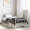 Image de vidaXL Cadre de lit métal avec tête de lit/pied de lit blanc 80x200 cm