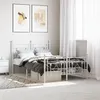 Image de vidaXL Cadre de lit métal sans matelas et pied de lit blanc 120x190 cm
