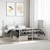 Image de vidaXL Cadre de lit métal avec tête de lit/pied de lit blanc 140x190cm