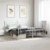 Image de vidaXL Cadre de lit métal avec tête de lit/pied de lit blanc 183x213cm