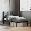 Image de vidaXL Cadre de lit métal avec tête de lit noir 75x190 cm