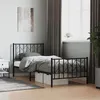 Image de vidaXL Cadre de lit métal sans matelas avec pied de lit noir 90x200 cm