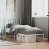 Image de vidaXL Cadre de lit métal sans matelas avec tête de lit blanc 75x190cm