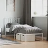 Image de vidaXL Cadre de lit mÃ©tal sans matelas avec tÃªte de lit blanc 75x190cm